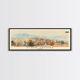 Stara Zagora Bulgaria Wall Art, Panoramic Travel Poster, Panoramic Framed Canvas Print, City Wall Art, Wall Hanging Home Decor, Travel Art