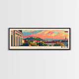Bratislava Slovakia Wall Art, Panoramic Travel Poster, Panoramic Framed Canvas Print, City Wall Art, Wall Hanging Home Decor, Travel Art