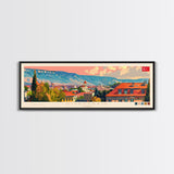 Diyarbakr Turkey Panoramic Travel Poster, Framed Canvas Print or Metal Wall Art, Travel Art, Home Decor, Panoramic Painting, Midcentury Art