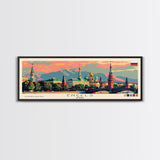 Engels Russia Panoramic Travel Poster, Framed Canvas Print or Metal Wall Art, Travel Art, Home Decor, Panoramic Painting, Midcentury Art