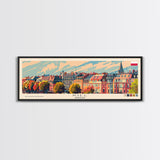 Kiel Germany Panoramic Travel Poster, Framed Canvas Print or Metal Wall Art, Travel Art, Home Decor, Panoramic Painting, Midcentury Art