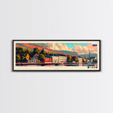 Tolyatti Russia Panoramic Travel Poster, Framed Canvas Print or Metal Wall Art, Travel Art, Home Decor, Panoramic Painting, Midcentury Art