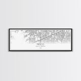 Panoramic Frisco City Map, Texas Art, Map Print, Minimalist Wall Art, Canvas Art, Housewarming Gift, Street Map Art, Closing Gift