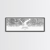 Panoramic Istanbul City Map, Turkey Art, Map Print, Minimalist Wall Art, Canvas Art, Housewarming Gift, Street Map Art, Closing Gift