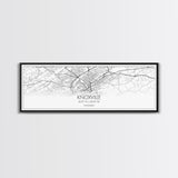 Panoramic Knoxville City Map, Tennessee Art, Map Print, Minimalist Wall Art, Canvas Art, Housewarming Gift, Street Map Art, Closing Gift