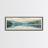 Beaver Lake Arkansas Framed Canvas Print, Panoramic Lake House Decor, Scenic Painting, Travel Poster, Rustic Art, Nature Wall Art