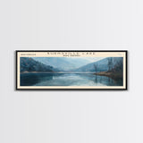 Burnsville Lake West Virginia Framed Canvas Print, Panoramic Lake House Decor, Wall Art, Travel Poster, Modern Lake Painting, Nature Art