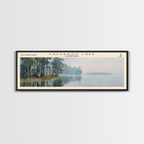 Calcasieu Lake Framed Canvas Print, Lake House Art, Panoramic Wall Art, Travel Poster, Minimalist Lake Painting, Home Decor