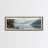 Calling Lake Framed Canvas Print, Panoramic Lake House Decor, Wall Art, Travel Poster, Rustic Lake Painting, Nature Art