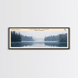 Candle Lake Framed Canvas Print, Panoramic Lake House Decor, Wall Art, Travel Poster, Rustic Lake Painting, Home Decor