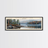 Castle Rock Lake Wisconsin Framed Canvas Print, Lake House Art, Panoramic Wall Art, Travel Poster, Modern Lake Painting, Home Decor
