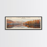 Cave Run Lake Kentucky Framed Canvas Print, Lake House Decor, Panoramic Wide Art, Travel Poster, Rustic Lake Painting, Nature Art