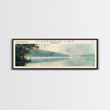 Clearwater Lake Missouri Framed Canvas Print, Lake House Decor, Panoramic Wide Art, Travel Poster, Rustic Lake Painting, Nature Art