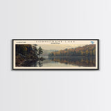 Cormorant Lake Framed Canvas Print, Lake House Decor, Panoramic Wide Art, Travel Poster, Rustic Lake Painting, Home Decor