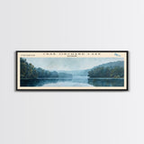 Cormorant Lake Framed Canvas Print, Lake House Decor, Panoramic Wide Art, Travel Poster, Rustic Lake Painting, Home Decor