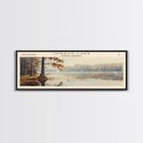 Jordan Lake North Carolina Framed Canvas Print, Lake House Art, Panoramic Travel Poster, Wall Art, Stunning Lake Painting, Home Decor