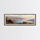 Kamilukuak Lake Framed Canvas Print, Lake House Decor, Panoramic Wall Art, Travel Poster, Captivating Lake Painting, Nature Art
