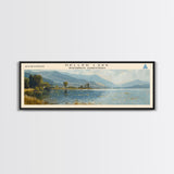 Keller Lake Framed Canvas Print, Panoramic Lake House Decor, Wall Art, Travel Poster, Scenic Lake Painting, Nature Art