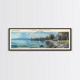 Lake George New York Framed Canvas Print, Lake House Decor, Panoramic Wall Art, Travel Poster, Stunning Landscape Painting, Home Art