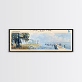 Lake Tulane Florida Framed Canvas Print, Lake House Decor, Panoramic Wall Art, Travel Poster, Landscape Painting, Bedroom Decor