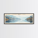 Mashapaug Lake Connecticut Framed Canvas Print, Lake House Decor, Panoramic Wall Art, Travel Poster, Beautiful Landscape Painting, Living Room Decor