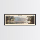 Maurepas Lake Framed Canvas Print, Lake House Decor, Panoramic Wall Art, Travel Poster, Landscape Painting, Modern Art