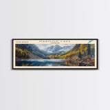 Monksville Reservoir New Jersey Framed Canvas Print, Lake House Decor, Panoramic Wall Art, Travel Poster, Landscape Painting, Bedroom Decor