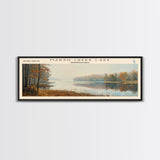 Mono Lake Framed Canvas Print, Lake House Decor, Panoramic Wall Art, Travel Poster, Landscape Painting, Modern Art