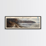Palisades Reservoir Idaho Framed Canvas Print, Lake House Decor, Panoramic Travel Poster, Landscape Painting, Bedroom Decor