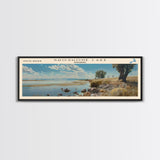 Spooner Lake Nevada Panoramic Framed Canvas Print, Lake House Decor, Wall Art, Travel Poster, Serene Lake Painting, Modern Art