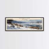 Summerville Lake West Virginia Panoramic Wall Art, Framed Canvas Print, Lake House Decor, Travel Poster, Scenic Lake Painting, Living Room Decor