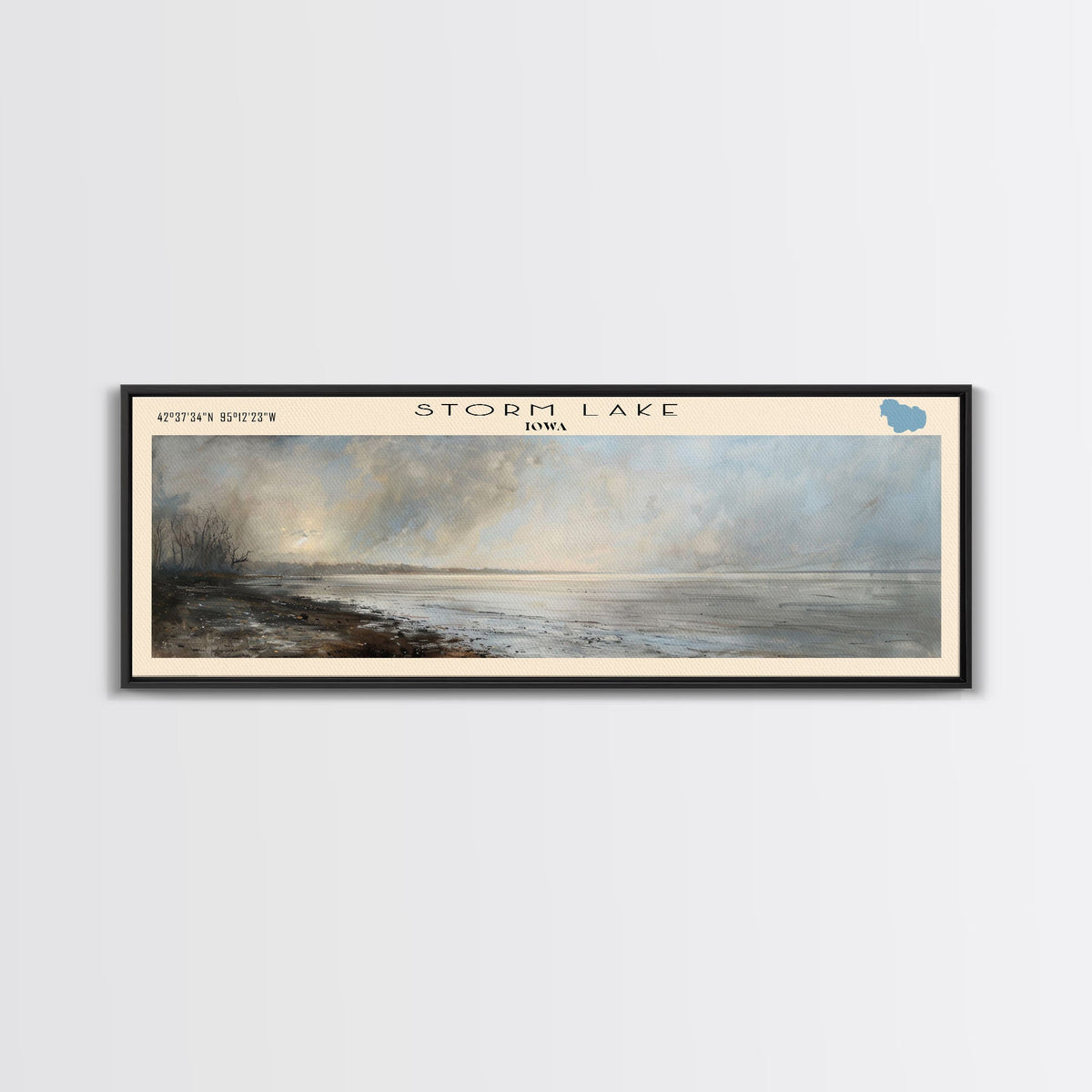 Tatinnai Lake Panoramic Wall Art, Framed Canvas Print, Lake House Decor, Travel Poster, Beautiful Lake Scene, Living Room Decor, Home Decoration