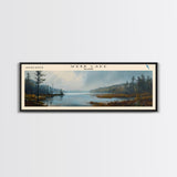 Winnisquam Lake New Hampshire Panoramic Wall Art, Framed Canvas Print, Lake House Decor, Travel Poster, Beautiful Lake Scene, Living Room Art