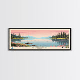 Big Chapman Lake Indiana Framed Canvas Print, Panoramic Travel Poster, Midcentury Modern Wall Art, Pop Art, Nature Lake House Art, Bedroom Decor