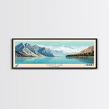 Convict Lake California Framed Canvas Print, Midcentury Modern Panoramic Wall Art, Living Room Decor, Pop Art, Travel Poster Art, Nature Art, Lake House Decor
