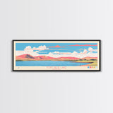 Fort Peck Lake Montana Framed Canvas Print, Panoramic Wall Art, Midcentury Modern, Pop Art, Bedroom Decor, Travel Poster, Nature Art, Artistic Decor
