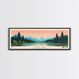 Goose Lake California Oregon Framed Canvas Print, Panoramic Wall Art, Midcentury Modern, Pop Art, Living Room Decor, Travel Poster, Lake View, Nature Art
