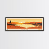 Homme Lake North Dakota Framed Canvas Print, Panoramic Wall Art, Midcentury Modern, Pop Art, Bedroom Decor, Travel Poster, Artistic Home Decor