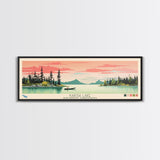 Kakisa Lake Northwest Territories Framed Canvas Print, Panoramic Art, Midcentury Modern, Pop Art, Living Room Decor, Travel Poster, Lake House Decor