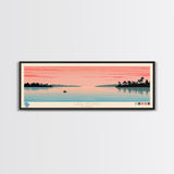 Lake Apopka Florida Framed Canvas Print, Panoramic Art, Midcentury Modern, Pop Art, Living Room Wall Art, Travel Poster, Lake House Decor