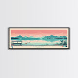 Lake George Florida Framed Canvas Print, Panoramic Wall Art, Midcentury Modern, Pop Art, Bedroom Decor, Travel Poster, Living Room Art