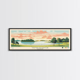 Truman Reservoir, Missouri Framed Canvas Print, Lake House Decor, Midcentury Modern Art, Pop Art, Travel Poster, Living Room Wall Art