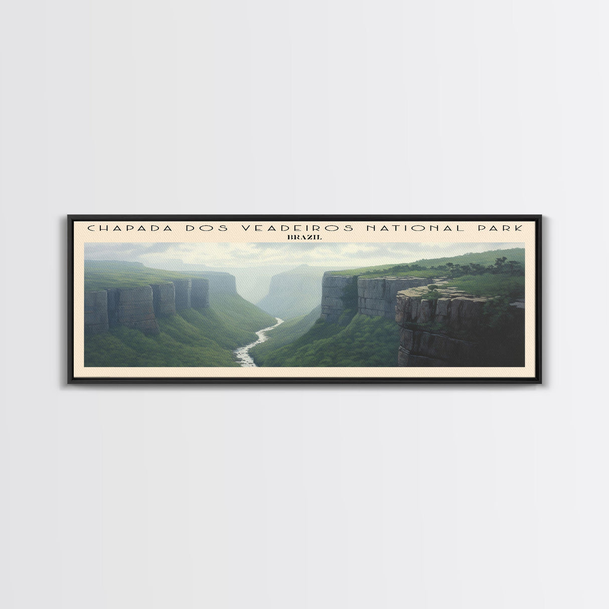 Chapada dos Veadeiros National Park COUNTRY | Framed Travel Poster Canvas Print | Trendy Wall Art | Watercolor Painting | Living Room Art | Unique Art