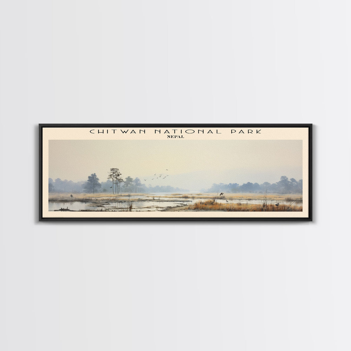 Chitwan National Park Travel Print Wall Art, Travel Poster Print, Retro Style COUNTRY Home Decor, Wall Hanging, Travel Gift Idea, Unique Metal Art