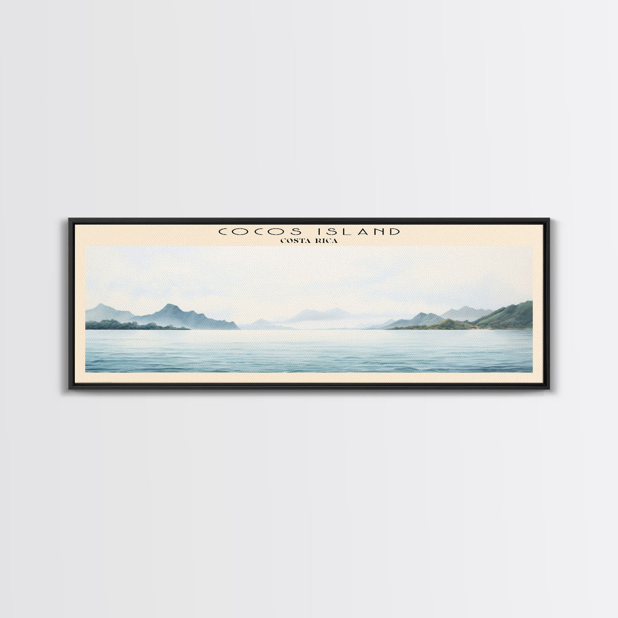 Cocos Island COUNTRY | Framed Travel Poster Canvas Print | Trendy Wall Art | Watercolor Painting | Living Room Art | Unique Art