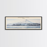 Mount Fuji Travel Art Framed Canvas Print, COUNTRY Wall Decor, Home Decor, Travel Poster, Vintage Wall Art, Watercolor Painting