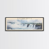 Niagara Falls Retro Style Travel Poster - Framed Canvas Print - COUNTRY Travel Decor | Vintage Style Home Decor - Travel Print - Wall Art