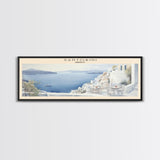 Santorini COUNTRY Travel Poster Print, Framed Canvas Print, COUNTRY Travel Art, Wood Framed Art, Wall Hanging, Home Decor