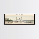 Taj Mahal Travel Poster Print, Framed Canvas Print, COUNTRY Travel Art, Wood Framed Art, Wall Hanging, Home Decor