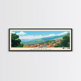 Bukavu, Congo Panoramic Travel Poster Canvas Print, Bukavu, Congo Painting, Congo Art, Bukavu Travel Art, Living Room Painting